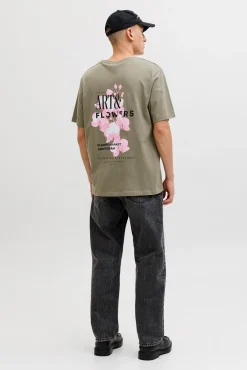 T-shirt relaxed com estampado nas costas