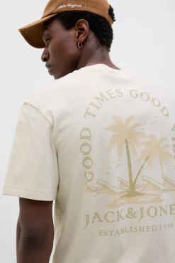 T-shirt slim com estampado nas costas