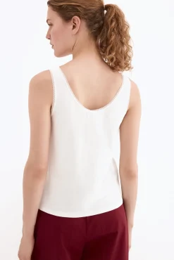 T-shirt alças decote em V