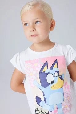 T-shirt Bluey manga curta menina