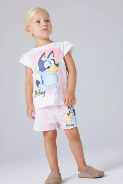 T-shirt Bluey manga curta menina