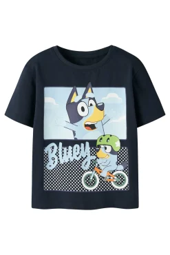 T-shirt Bluey manga curta para menino