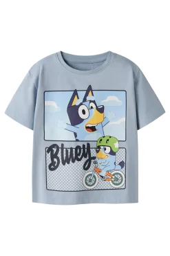 T-shirt Bluey manga curta para menino