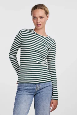 T-shirt canelada de manga comprida