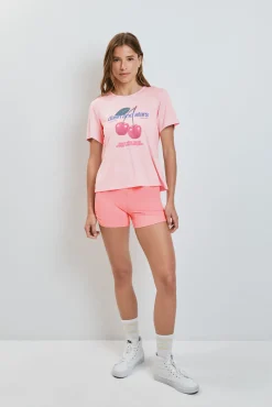 T-shirt com abertura nas costas rosa