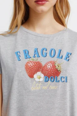 T-shirt com desenho de fruta