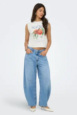 T-shirt comprida gola redonda