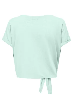 T-shirt crop com nó
