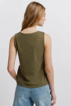 T-shirt de alças bordada