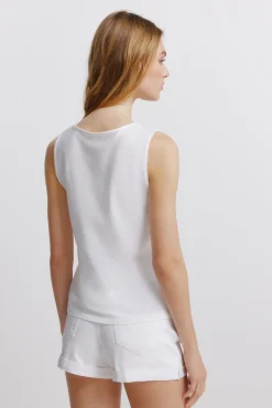 T-shirt de alças bordada