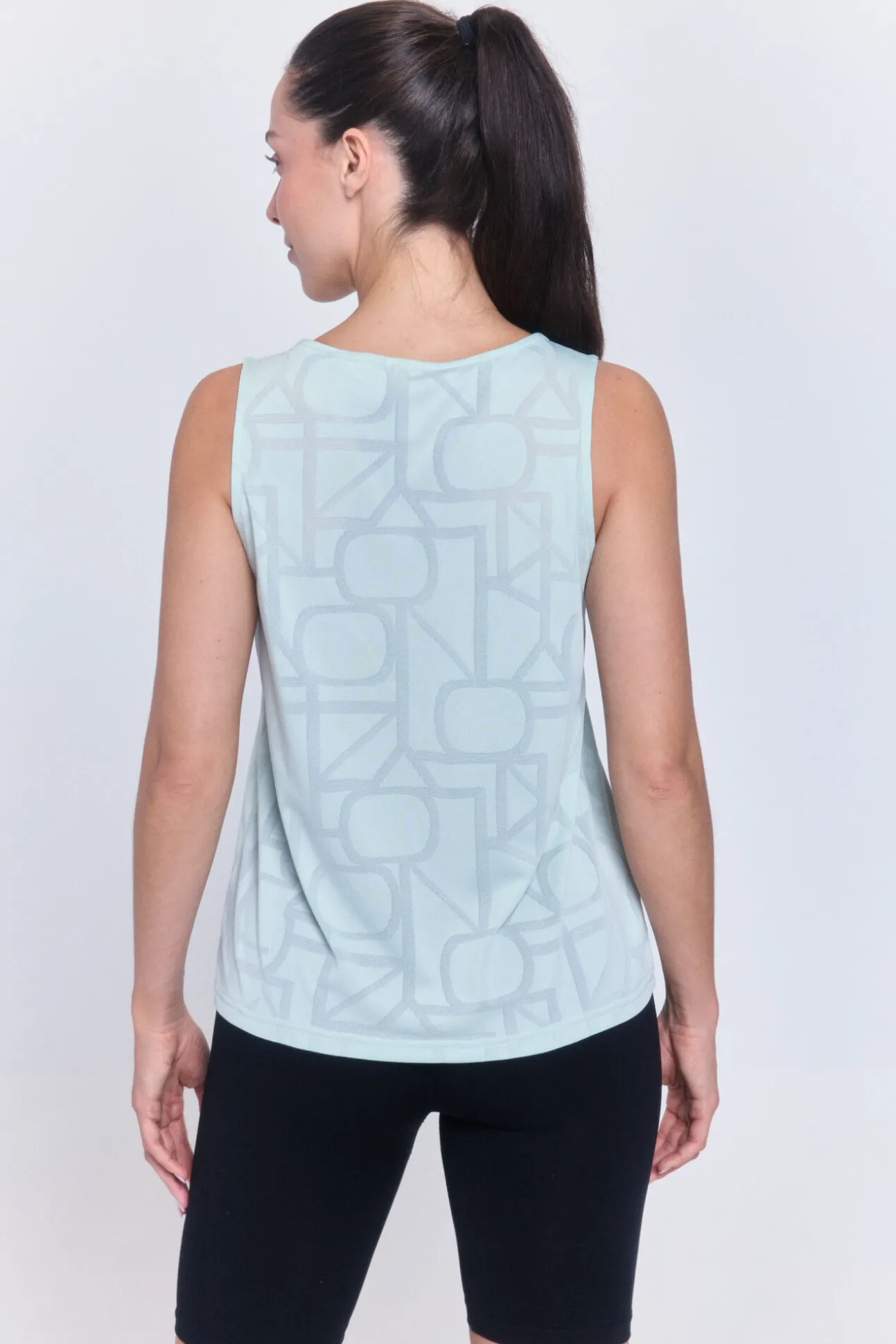 T-shirt de alças desportiva em tecido mesh