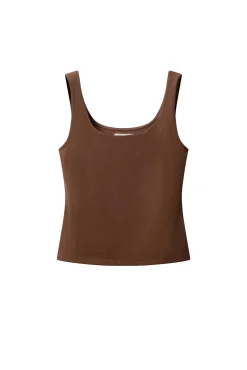 T-shirt de alças duplo tecido