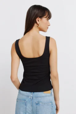 T-shirt de alças duplo tecido