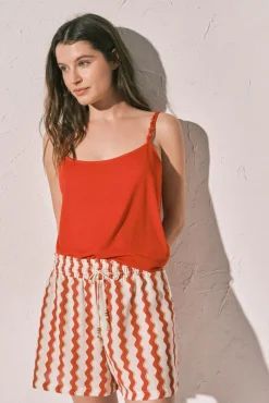 T-shirt de alças finas coral