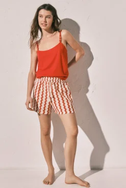 T-shirt de alças finas coral