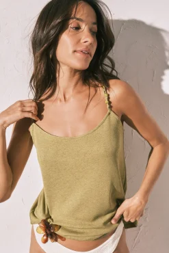T-shirt de alças finas verde