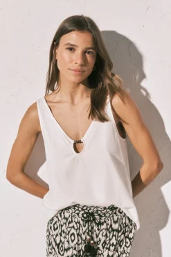 T-shirt de alças largas branca