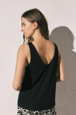 T-shirt de alças largas preto