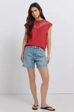 T-shirt de algodão bandana