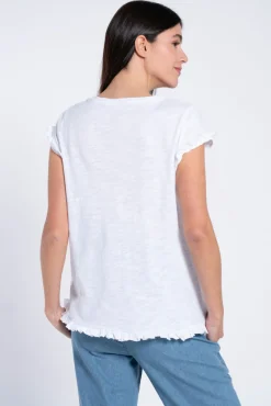 T-shirt de amamentação cruzada com folhos