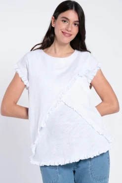 T-shirt de amamentação cruzada com folhos