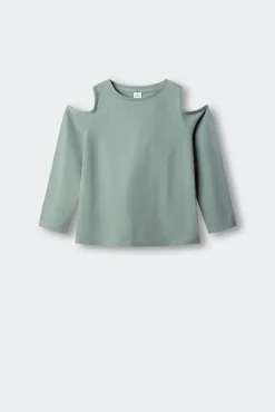 T-shirt de manga comprida cut out menina