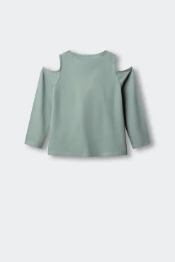 T-shirt de manga comprida cut out menina