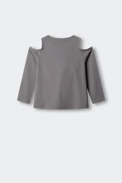 T-shirt de manga comprida cut out menina
