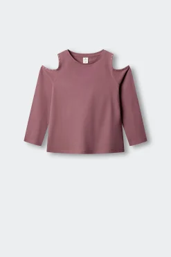 T-shirt de manga comprida cut out menina