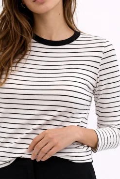 T-shirt de manga comprida às riscas