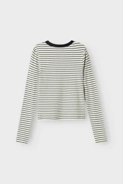T-shirt de manga comprida às riscas