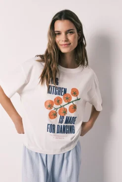 T-shirt de manga curta 100% algodão branca