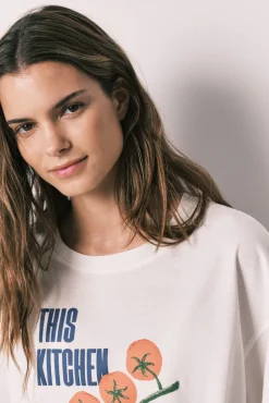 T-shirt de manga curta 100% algodão branca