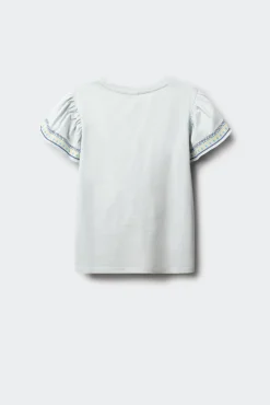 T-shirt de manga curta básica com folho estampado para menina