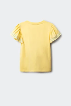 T-shirt de manga curta básica com folho estampado para menina