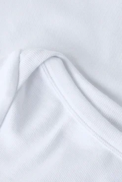 T-shirt de manga curta canelada elástica