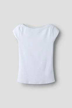 T-shirt de manga curta canelada elástica