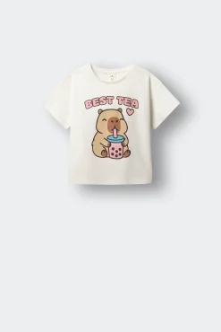 T-shirt de manga curta capivara menina
