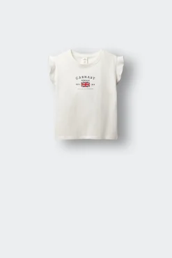 T-shirt de manga curta com bandeira para menina
