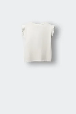 T-shirt de manga curta com bandeira para menina
