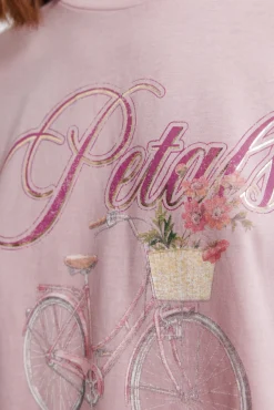 T-shirt de manga curta com cavas e flores