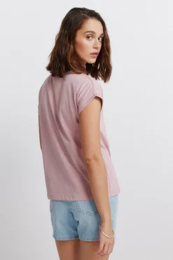 T-shirt de manga curta com cavas e flores