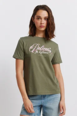 T-shirt de manga curta com estampado floral
