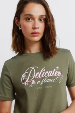 T-shirt de manga curta com estampado floral