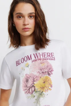 T-shirt de manga curta com estampado floral