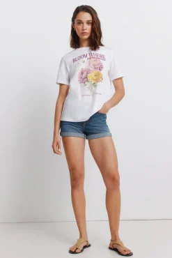 T-shirt de manga curta com estampado floral