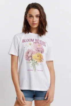 T-shirt de manga curta com estampado floral