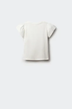 T-shirt de manga curta com folhos menina