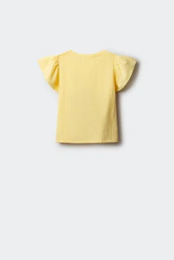 T-shirt de manga curta com folhos menina