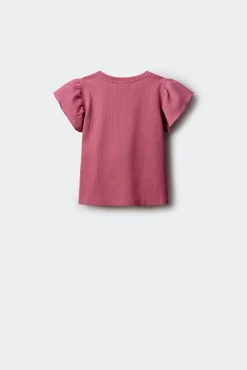 T-shirt de manga curta com folhos menina